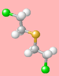 Structure of mustard gas, a chemical warfare agent